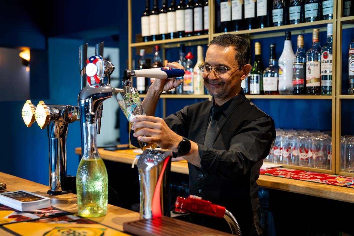 Pouring a cold pint